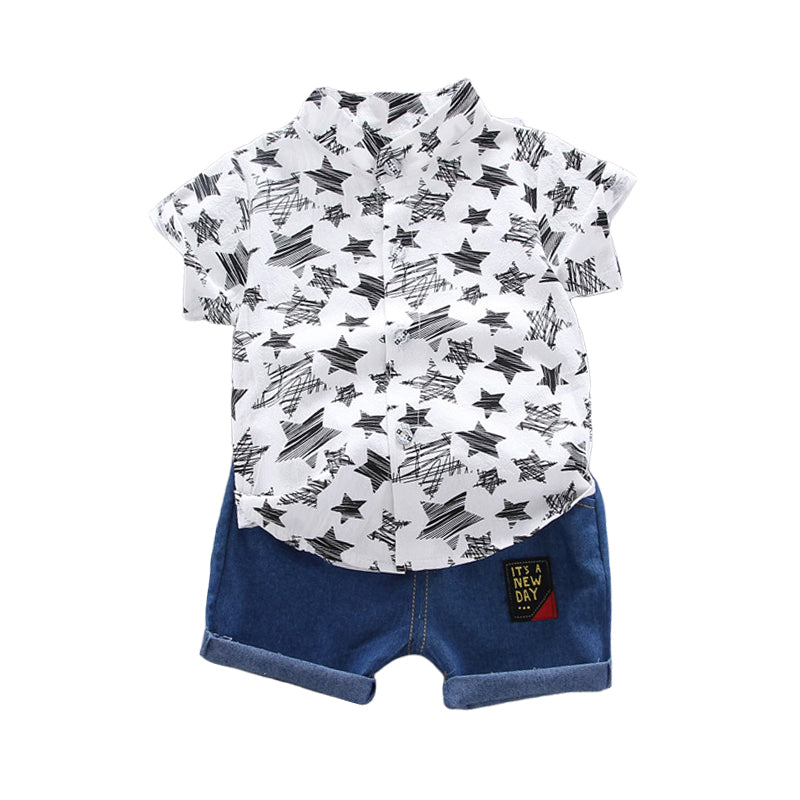 2 Pieces Set Baby Kid Boys Star Tops And Letters Shorts Wholesale 22122016