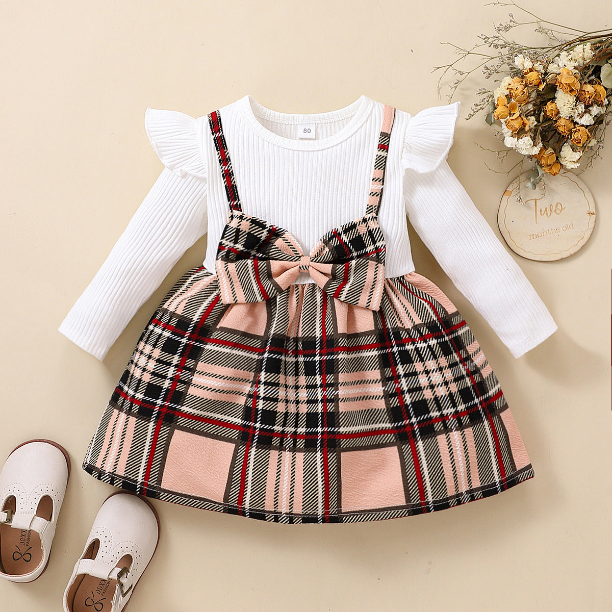 Baby Kid Girls Checked Bow Dresses Wholesale 221220170