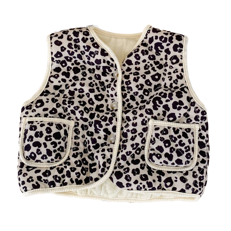 Baby Unisex Flower Leopard Print Vests Waistcoats Wholesale 221220184