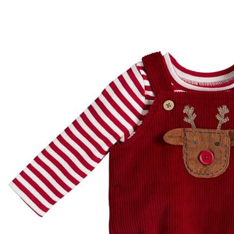 2 Pieces Set Baby Unisex Christmas Striped Tops And Cartoon Rompers Wholesale 221220192