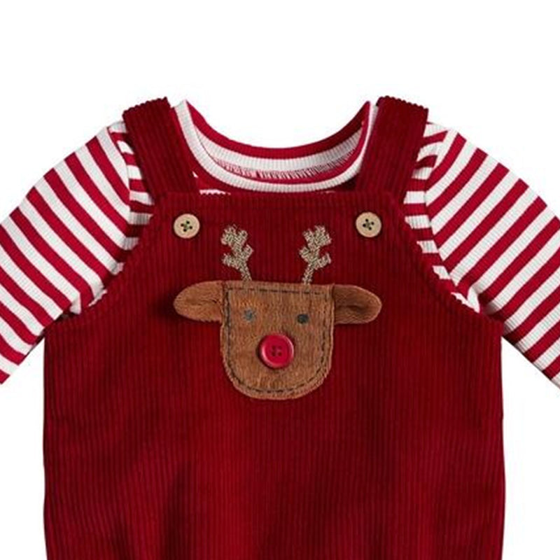 2 Pieces Set Baby Unisex Christmas Striped Tops And Cartoon Rompers Wholesale 221220192