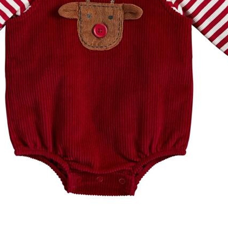 2 Pieces Set Baby Unisex Christmas Striped Tops And Cartoon Rompers Wholesale 221220192