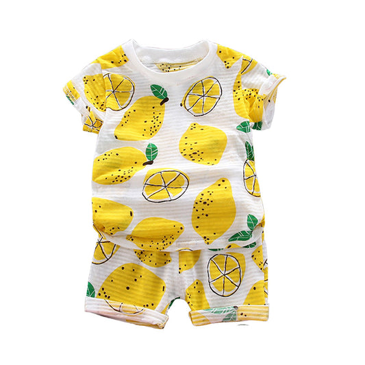 2 Pieces Set Baby Kid Unisex Fruit Print T-Shirts And Shorts Wholesale 22122021