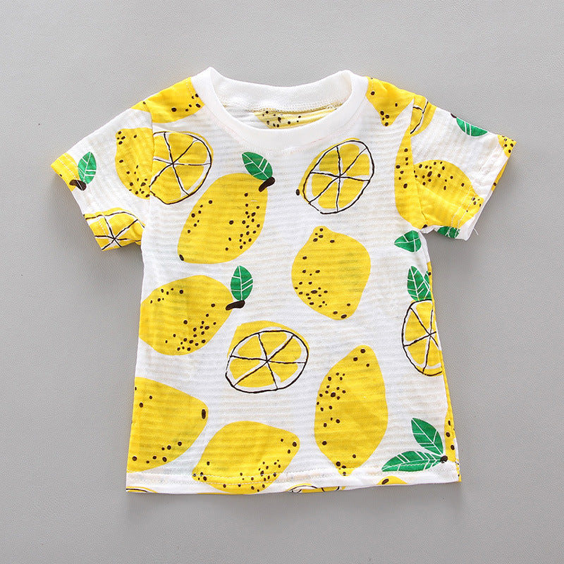 2 Pieces Set Baby Kid Unisex Fruit Print T-Shirts And Shorts Wholesale 22122021