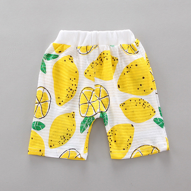 2 Pieces Set Baby Kid Unisex Fruit Print T-Shirts And Shorts Wholesale 22122021