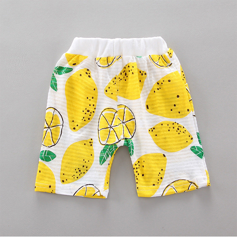 2 Pieces Set Baby Kid Unisex Fruit Print T-Shirts And Shorts Wholesale 22122021