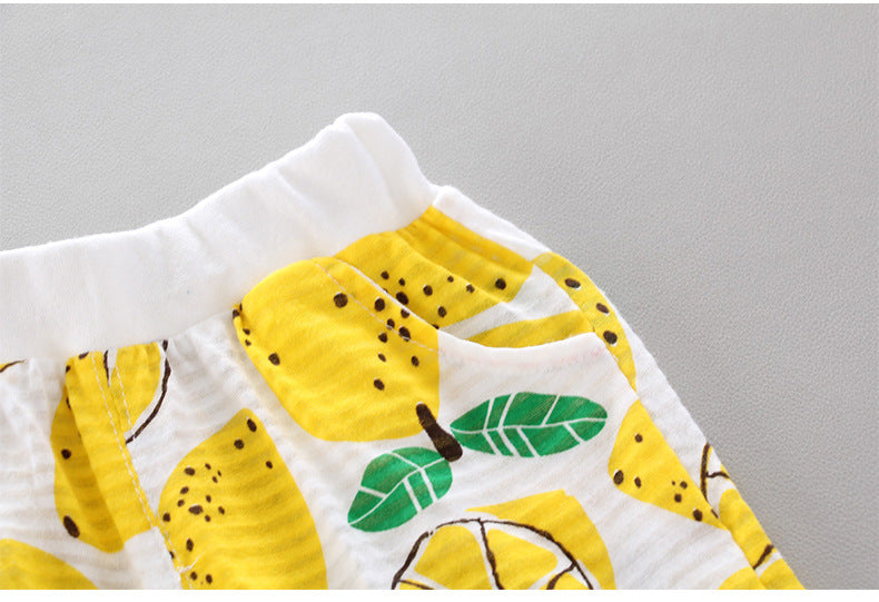 2 Pieces Set Baby Kid Unisex Fruit Print T-Shirts And Shorts Wholesale 22122021