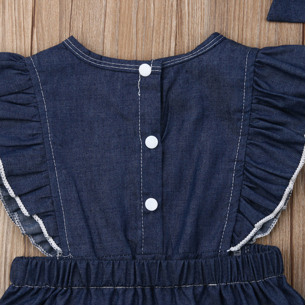 Baby Girls Solid Color Rompers Wholesale 22122047