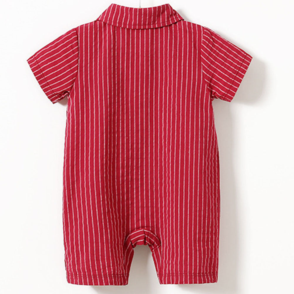 Baby Boys Striped Bow Jumpsuits Wholesale 22122050