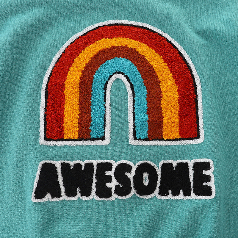 Baby Kid Unisex Letters Rainbow Hoodies Swearshirts Wholesale 221221138