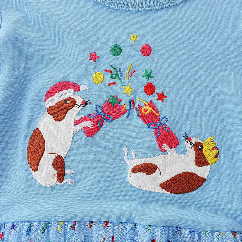 Baby Kid Girls Animals Cartoon Embroidered Dresses Wholesale 221221145