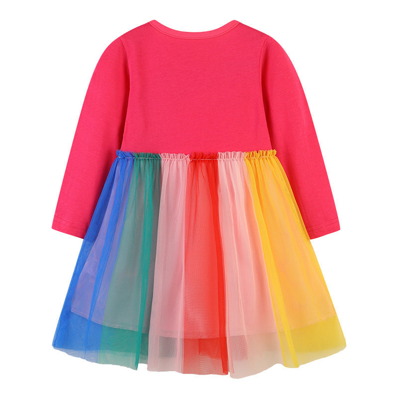 Baby Kid Girls Rainbow Dresses Wholesale 221221171