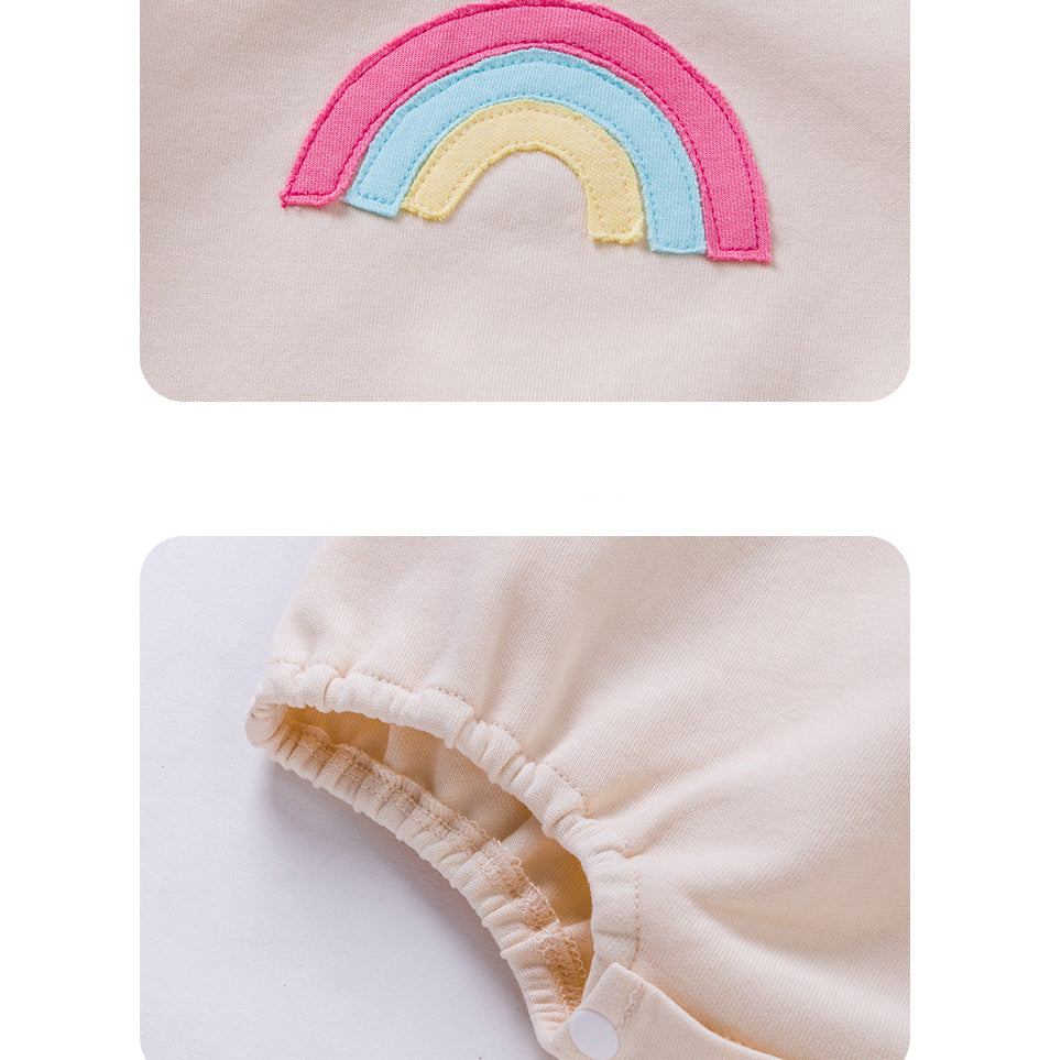 Baby Unisex Color-blocking Rainbow Embroidered Rompers Wholesale 221221215