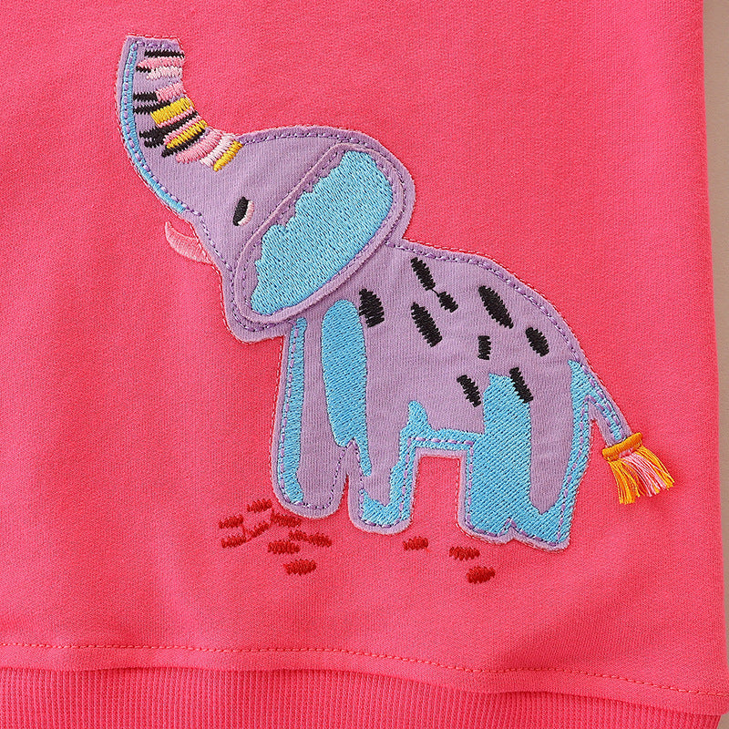 Baby Kid Girls Animals Embroidered Hoodies Swearshirts Wholesale 221221217