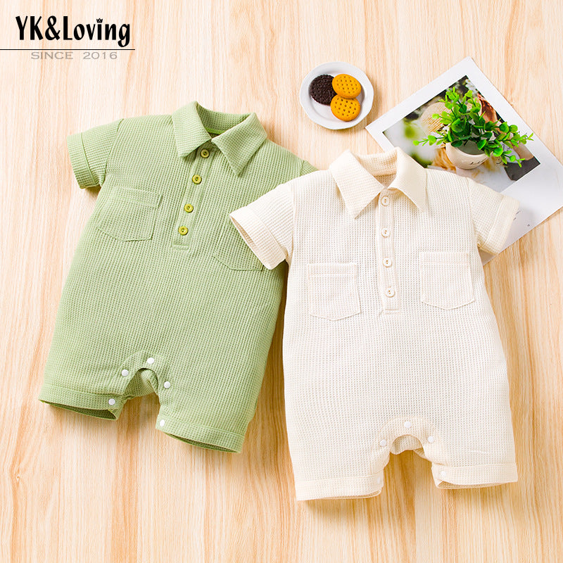 Baby Unisex Solid Color Rompers Wholesale 221221280