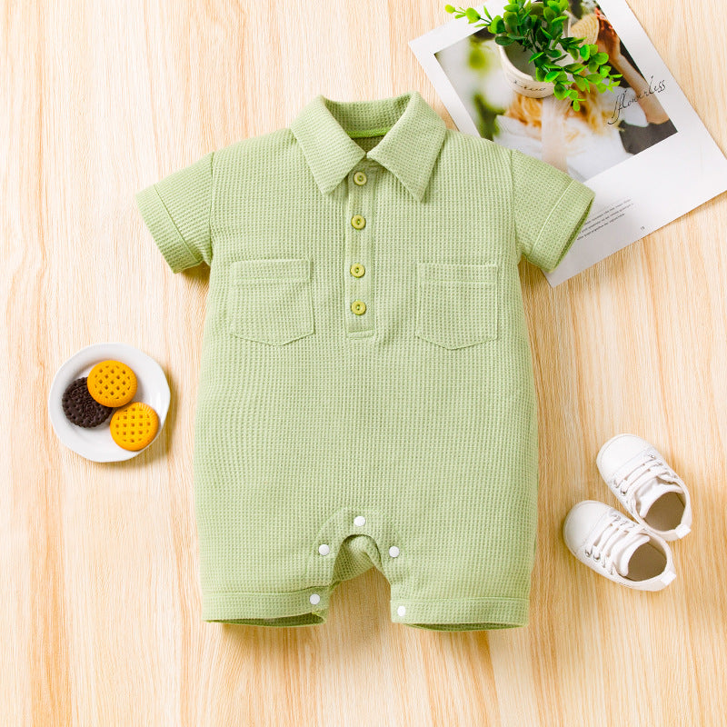 Baby Unisex Solid Color Rompers Wholesale 221221280