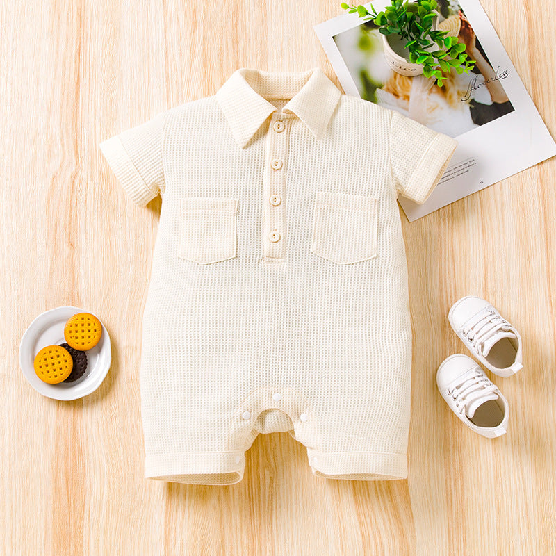 Baby Unisex Solid Color Rompers Wholesale 221221280