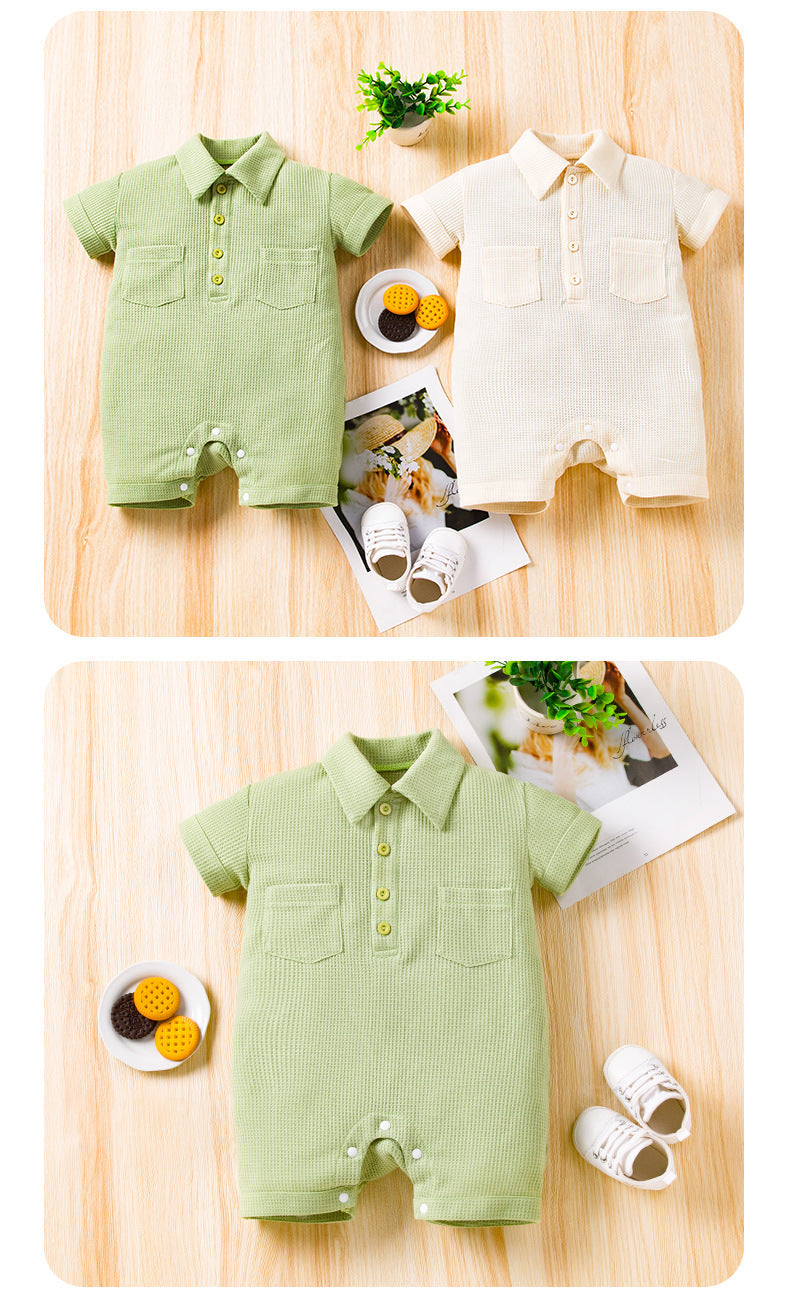 Baby Unisex Solid Color Rompers Wholesale 221221280