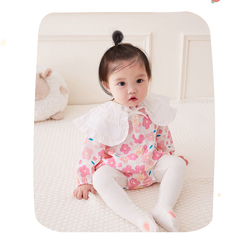 Baby Girls Flower Print Rompers Wholesale 221221285