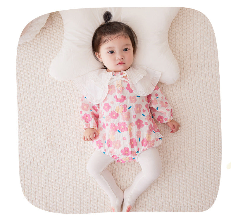 Baby Girls Flower Print Rompers Wholesale 221221285