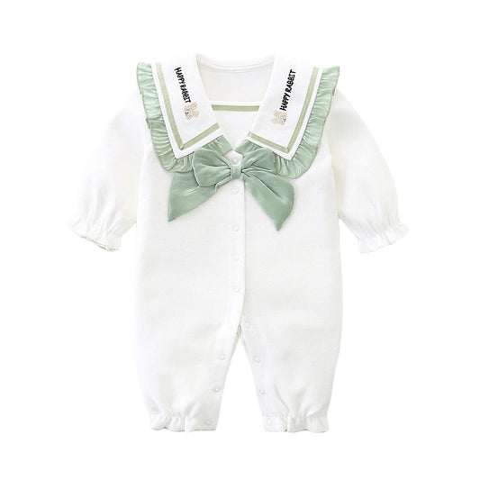 Baby Girls Bow Embroidered Jumpsuits Wholesale 221221302