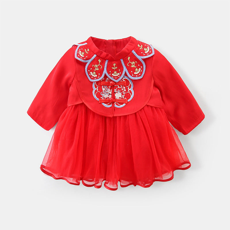 Baby Kid Girls Flower Embroidered Dresses Wholesale 221221305