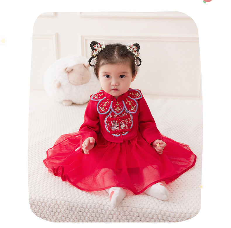 Baby Kid Girls Flower Embroidered Dresses Wholesale 221221305