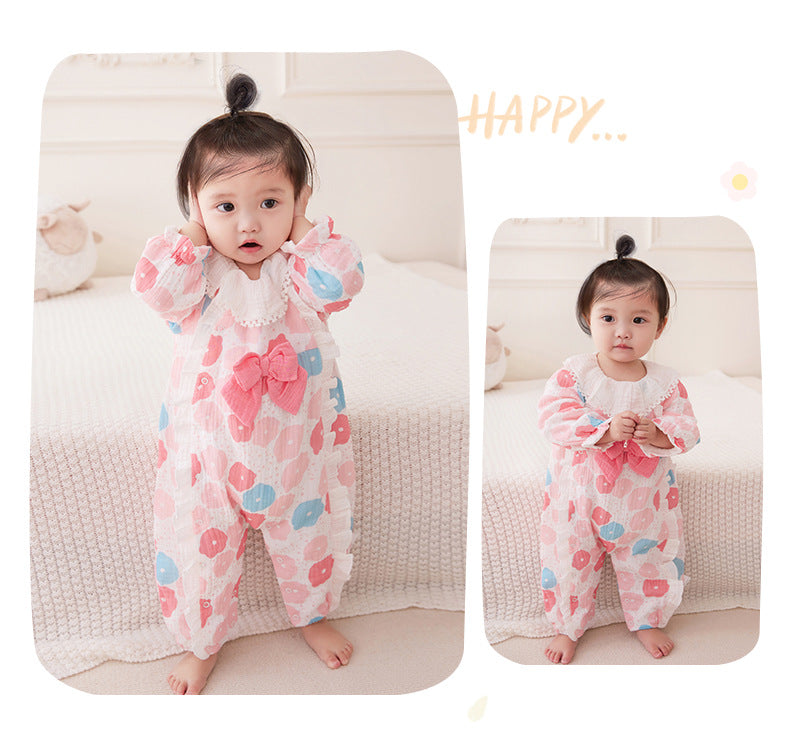 Baby Girls Flower Bohemian Print Jumpsuits Wholesale 221221324