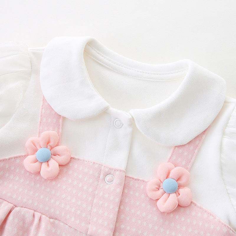 Baby Girls Flower Bow Jumpsuits Wholesale 221221332