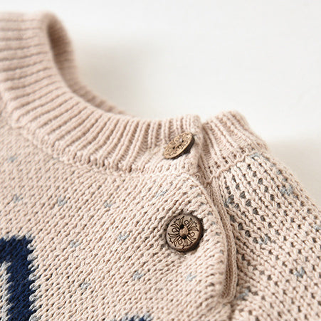 Baby Kid Unisex Checked Crochet Sweaters Wholesale 22122604