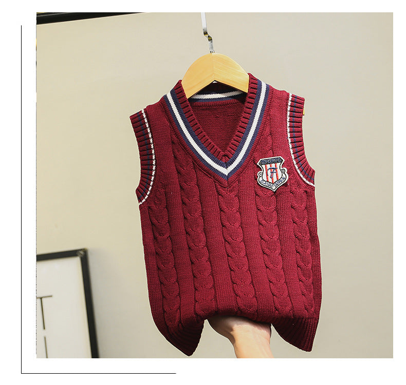 Kid Big Kid Unisex Solid Color Vests Waistcoats Knitwear Wholesale 22122612