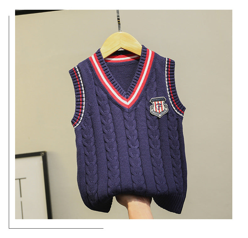 Kid Big Kid Unisex Solid Color Vests Waistcoats Knitwear Wholesale 22122612