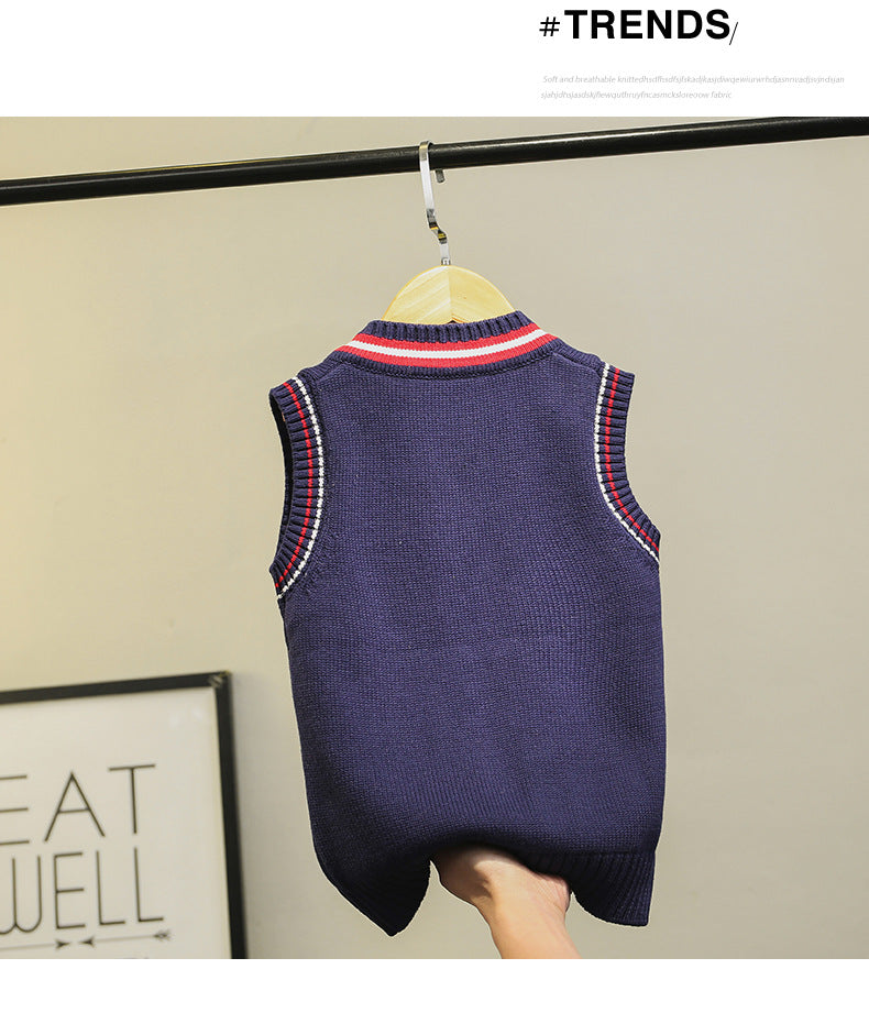 Kid Big Kid Unisex Solid Color Vests Waistcoats Knitwear Wholesale 22122612