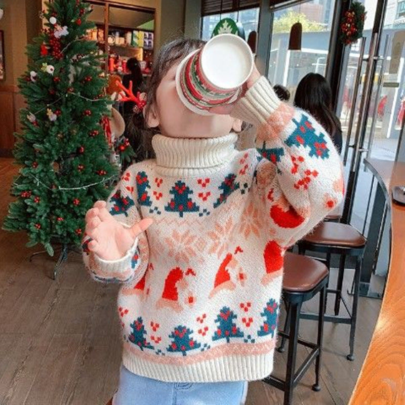 Baby Kid Girls Cartoon Plant Crochet Christmas Sweaters Wholesale 221226128