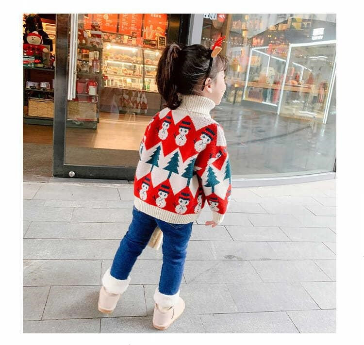 Baby Kid Girls Cartoon Plant Crochet Christmas Sweaters Wholesale 221226128