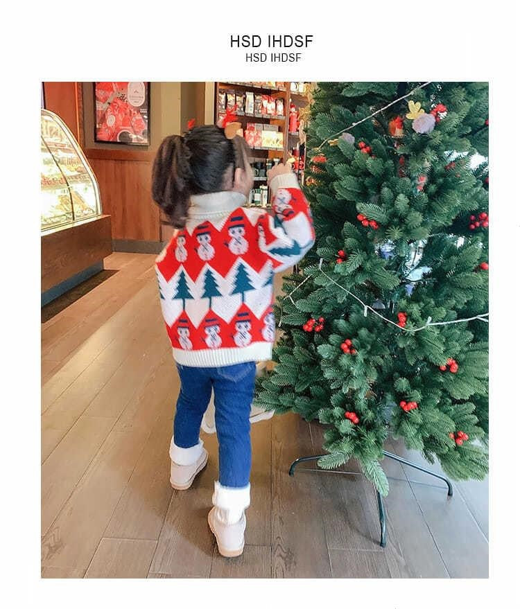 Baby Kid Girls Cartoon Plant Crochet Christmas Sweaters Wholesale 221226128