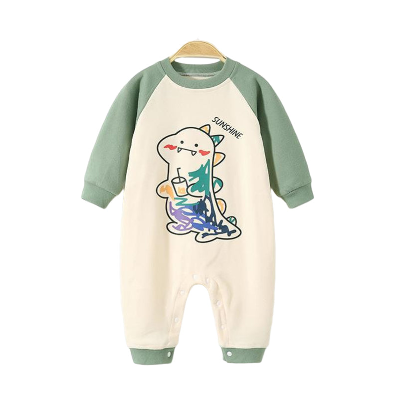 Baby Unisex Letters Color-blocking Cartoon Print Jumpsuits Wholesale 221226139