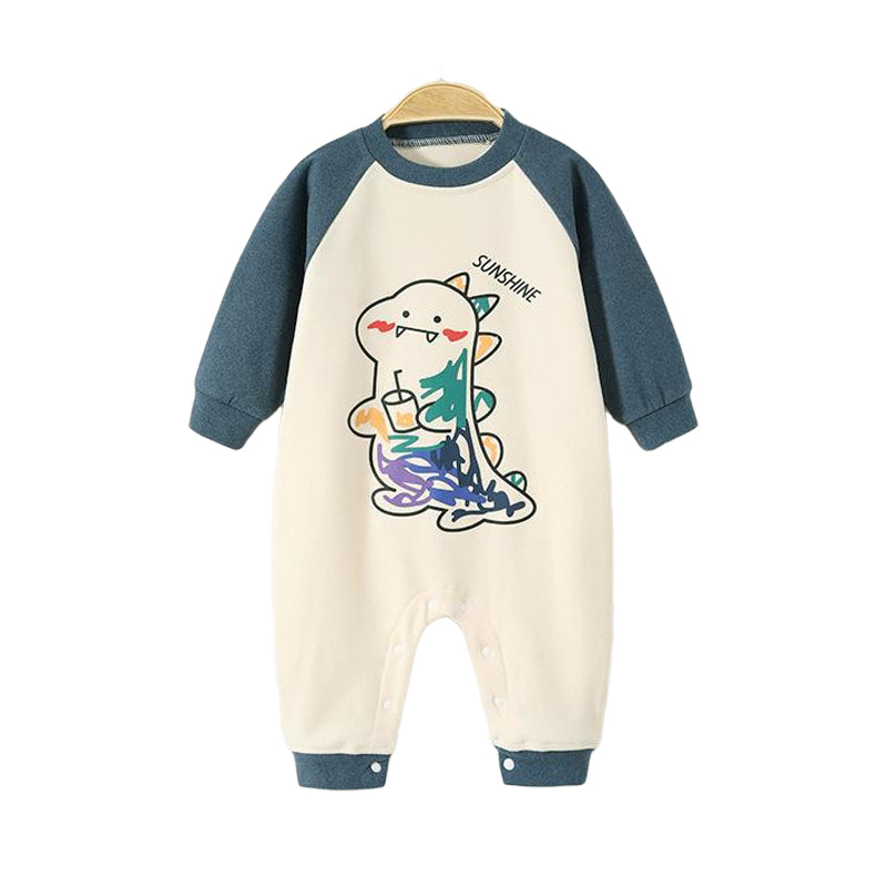 Baby Unisex Letters Color-blocking Cartoon Print Jumpsuits Wholesale 221226139