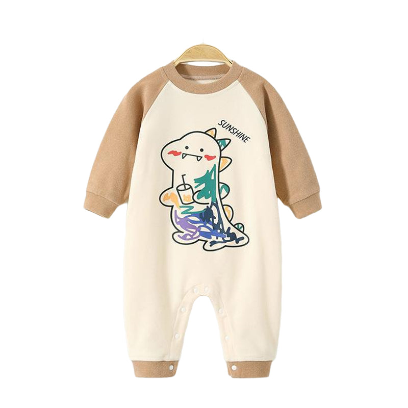 Baby Unisex Letters Color-blocking Cartoon Print Jumpsuits Wholesale 221226139