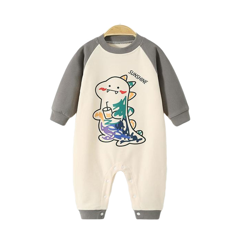 Baby Unisex Letters Color-blocking Cartoon Print Jumpsuits Wholesale 221226139