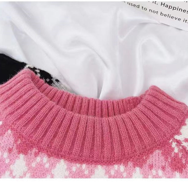 Baby Kid Girls Checked Crochet Sweaters Wholesale 221226234