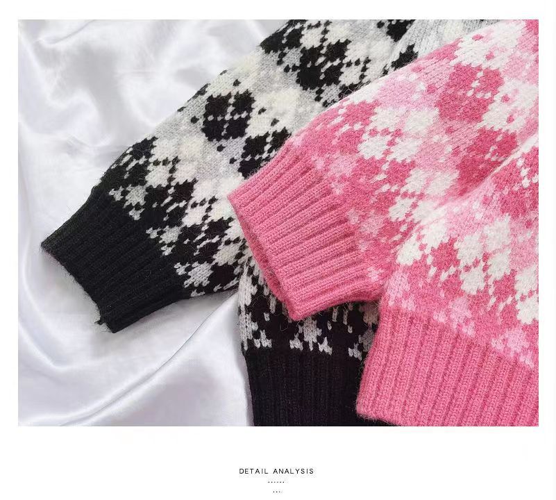 Baby Kid Girls Checked Crochet Sweaters Wholesale 221226234