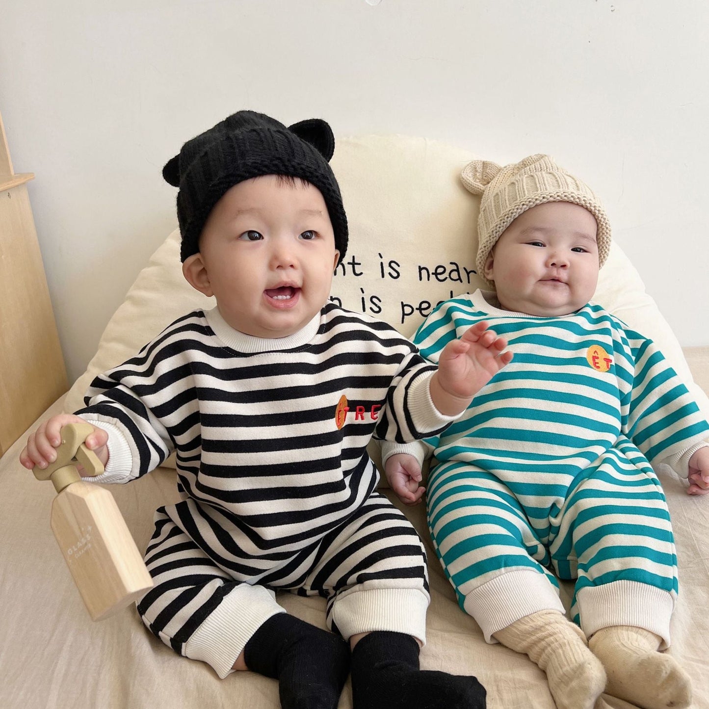 Baby Unisex Striped Jumpsuits Wholesale 221226243