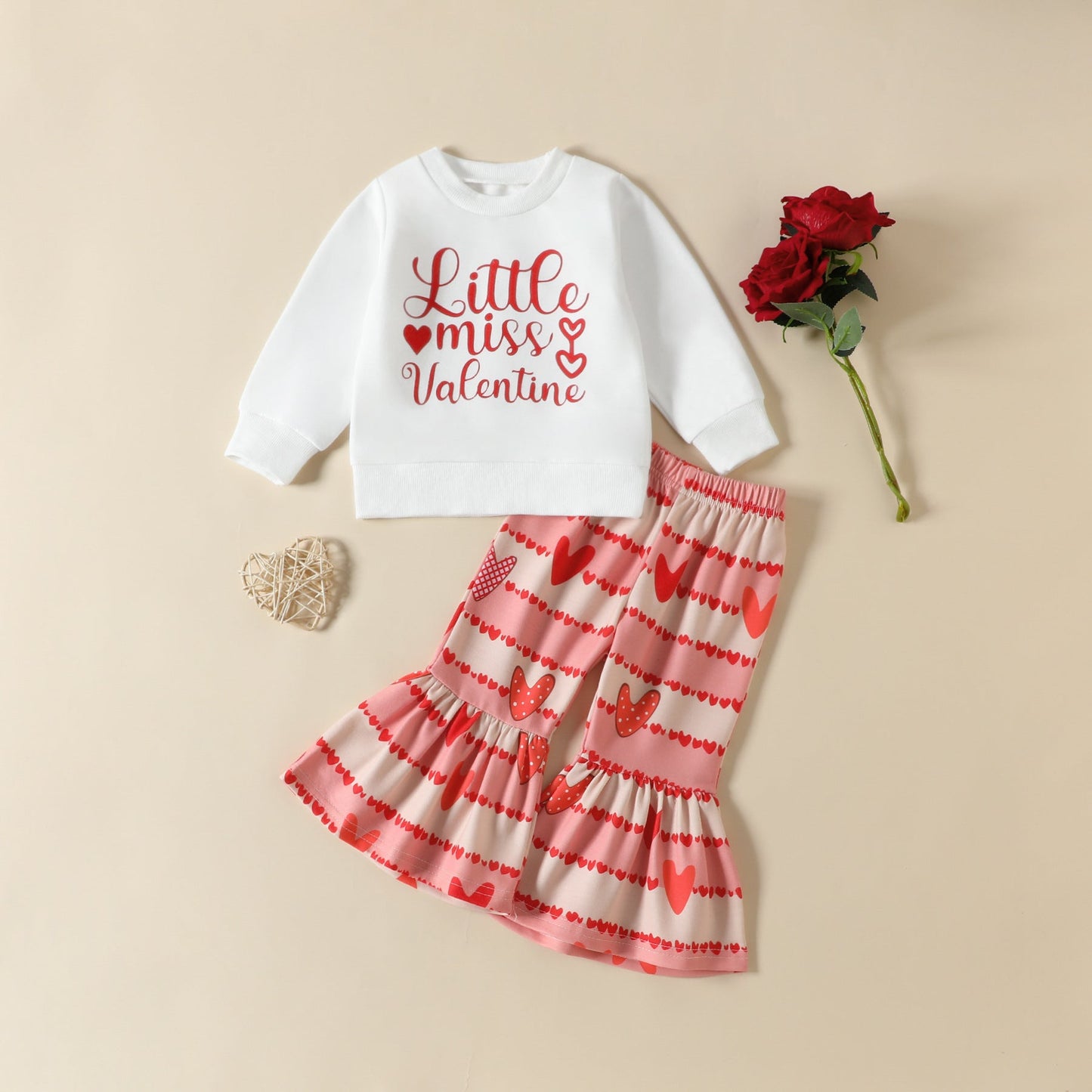 2 Pieces Set Baby Kid Girls Letters Hoodies Swearshirts  And Striped Love heart Pants Wholesale 221226263