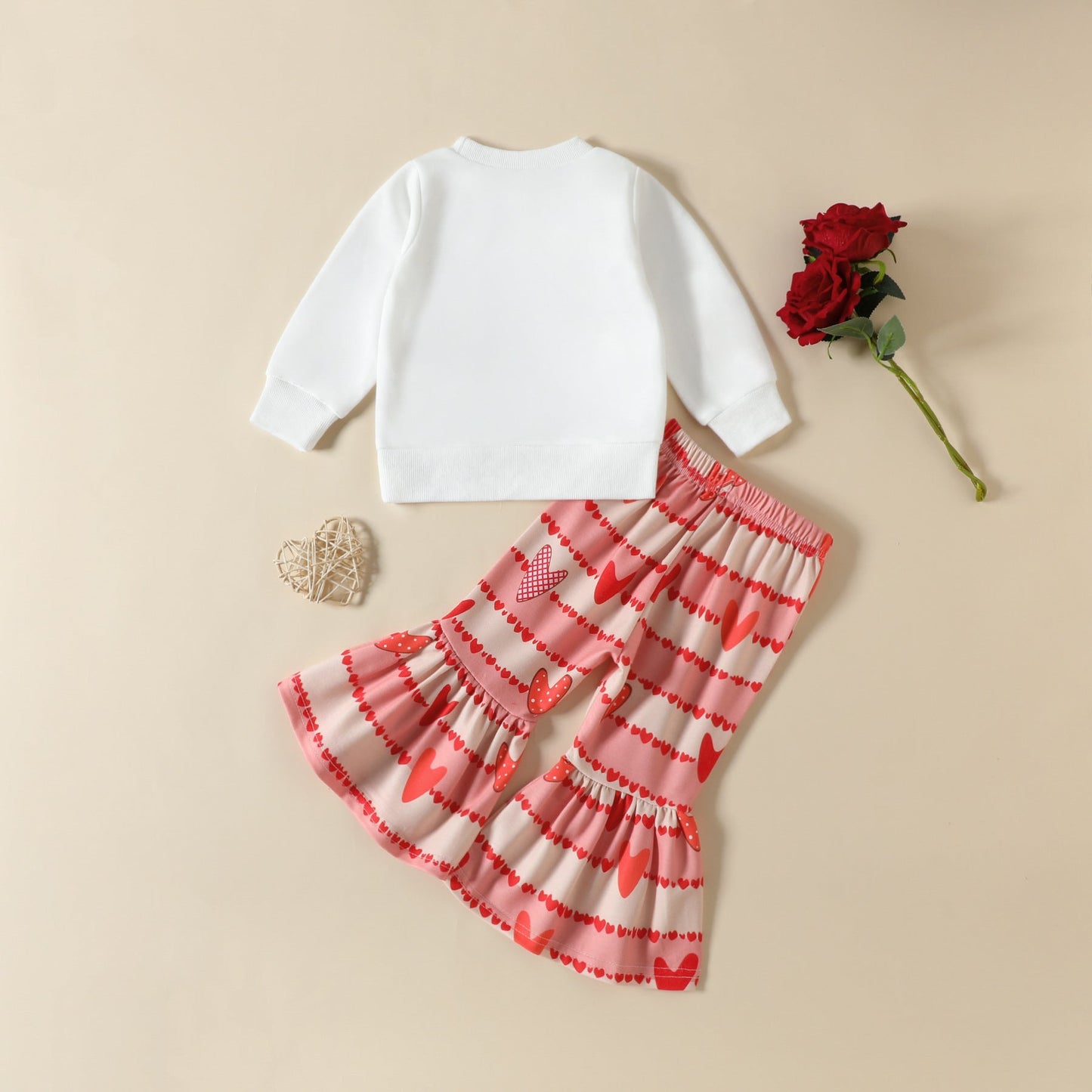 2 Pieces Set Baby Kid Girls Letters Hoodies Swearshirts  And Striped Love heart Pants Wholesale 221226263