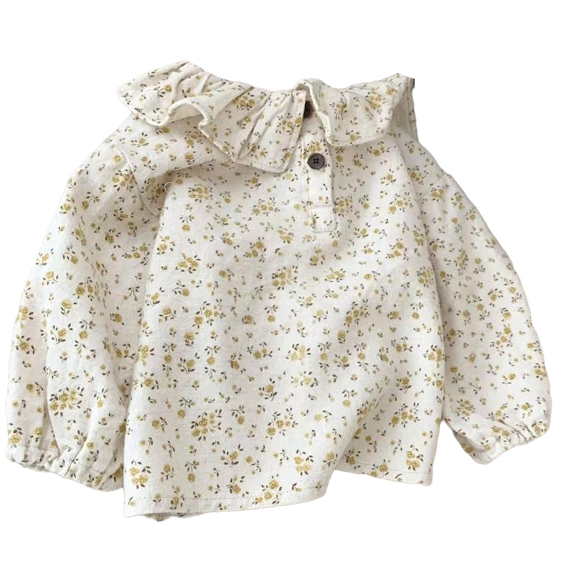 Baby Girls Flower Print Tops Wholesale 221226270