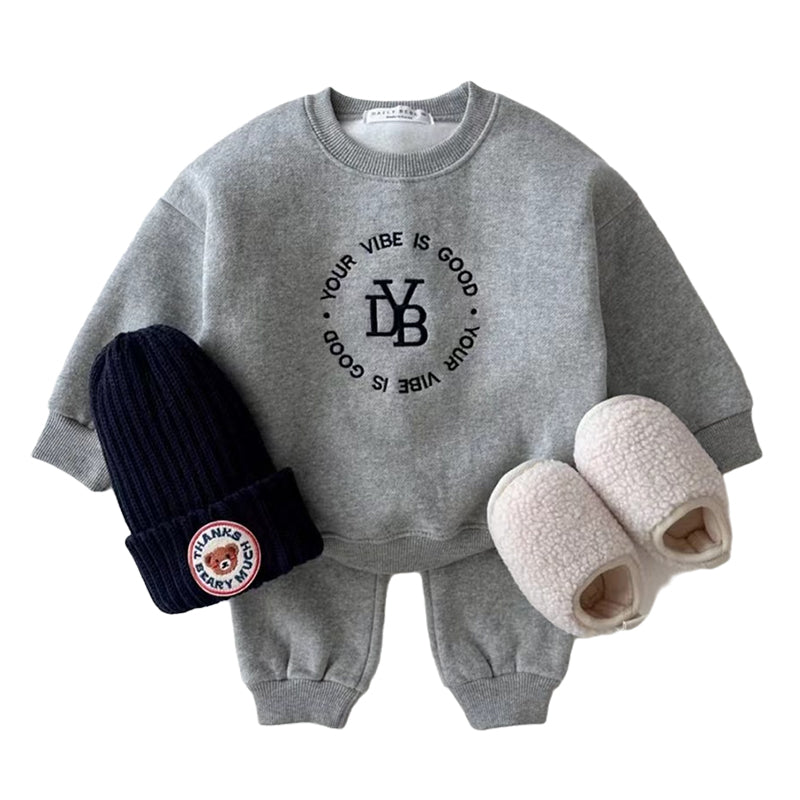 2 Pieces Set Baby Kid Unisex Letters Hoodies Swearshirts And Solid Color Pants Wholesale 221226345