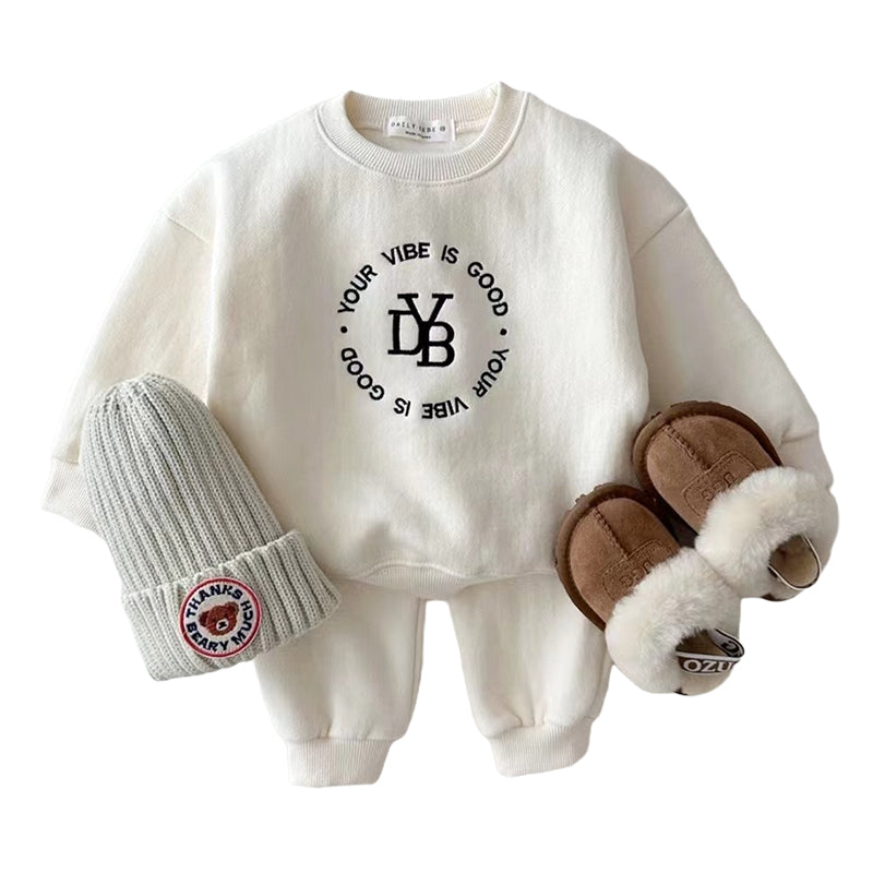 2 Pieces Set Baby Kid Unisex Letters Hoodies Swearshirts And Solid Color Pants Wholesale 221226345