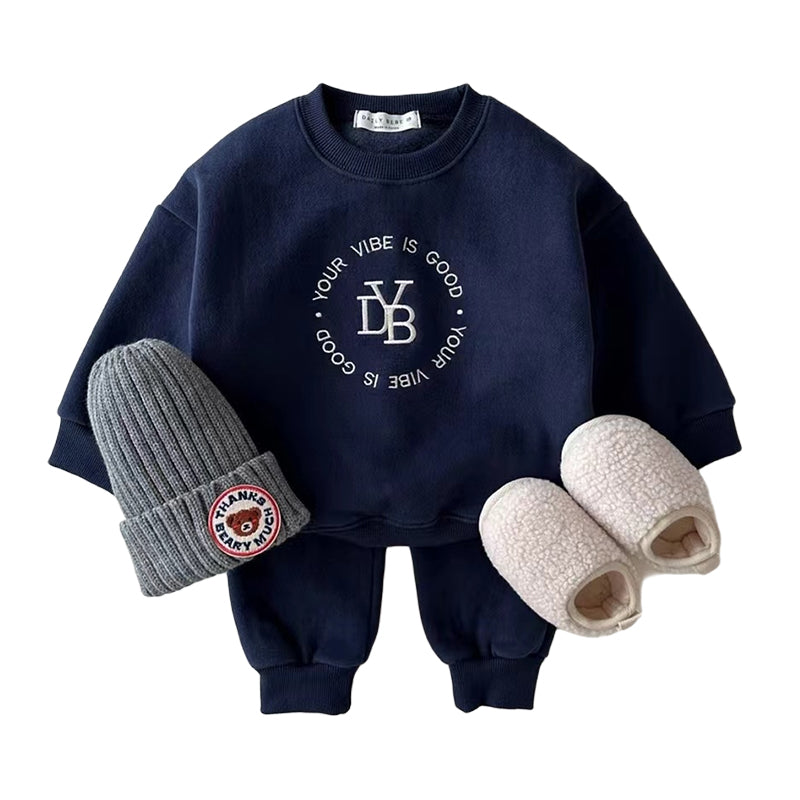 2 Pieces Set Baby Kid Unisex Letters Hoodies Swearshirts And Solid Color Pants Wholesale 221226345