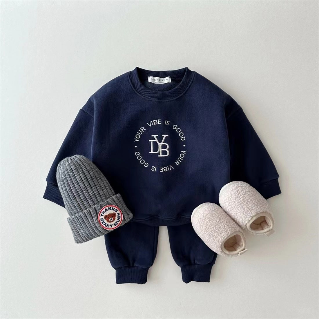 2 Pieces Set Baby Kid Unisex Letters Hoodies Swearshirts And Solid Color Pants Wholesale 221226345